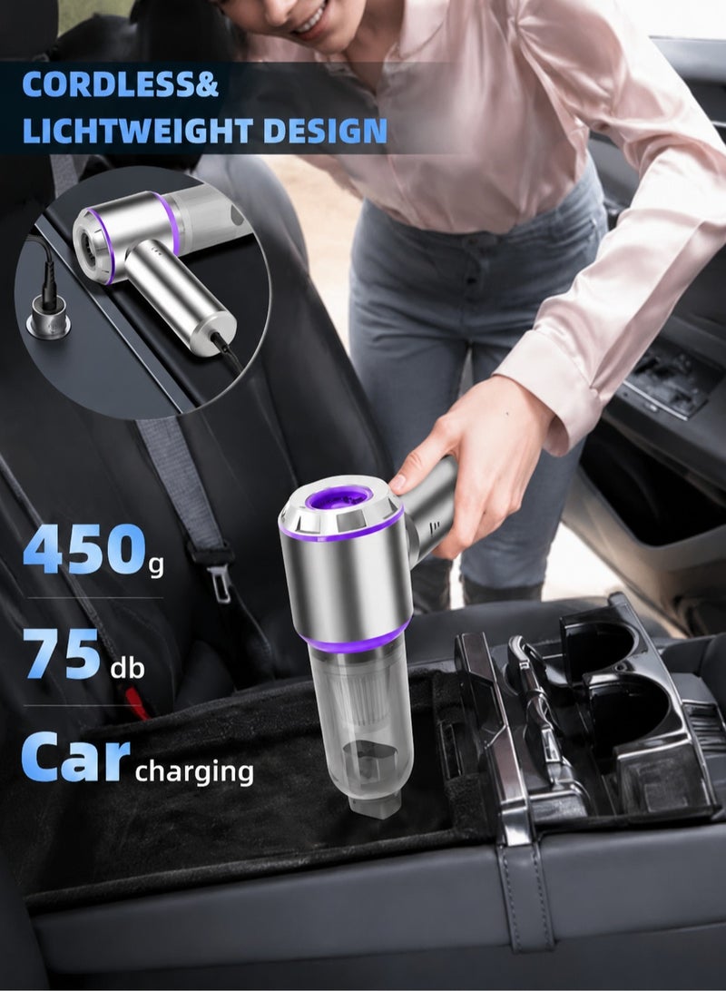 SUITU Car Vacuum Cleaner Cordless, 4-in-1 Wireless Handheld Vacuum & Air Duster & Pump, 15000Pa Brushless Motor Mini Vacuum with Type-C Rechargeable Battery & 7 Accessories for Car, Home, Office, Camping - Image 4