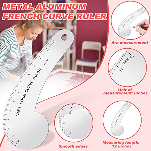 Youyole Vary Form Curve Ruler Solid Aluminum French Hip Curve Ruler for Measuring Sewing Design Making - Image 2