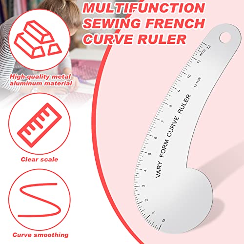 Youyole Vary Form Curve Ruler Solid Aluminum French Hip Curve Ruler for Measuring Sewing Design Making - Image 3