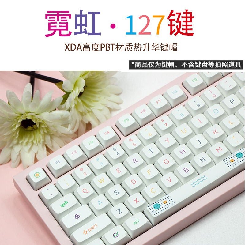 Neon Theme Xda/Thai/English/Korean/127 Key Full Set Of Thermal Sublimation Mechanical Keycap - Image 2