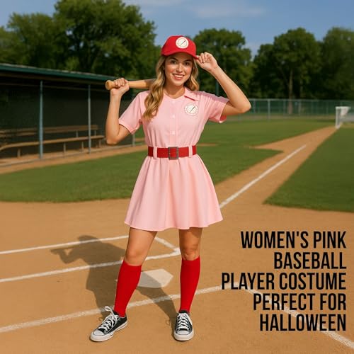 Morph - Pink Baseball Costume - Baseball Player Costume - Softball Halloween Costumes For Women - Movie Character Costumes Plus Size, Medium - Image 5