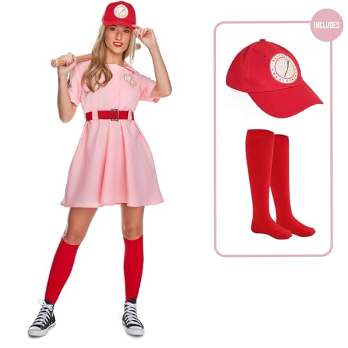Morph - Pink Baseball Costume - Baseball Player Costume - Softball Halloween Costumes For Women - Movie Character Costumes Plus Size, Medium - Image 3