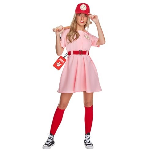 Morph - Pink Baseball Costume - Baseball Player Costume - Softball Halloween Costumes For Women - Movie Character Costumes Plus Size, Medium - Image 1