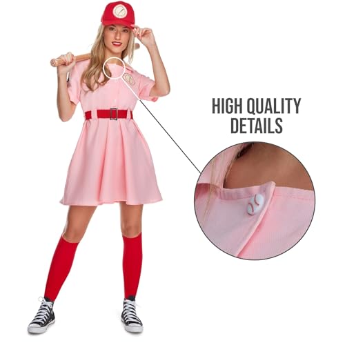 Morph - Pink Baseball Costume - Baseball Player Costume - Softball Halloween Costumes For Women - Movie Character Costumes Plus Size, Medium - Image 4