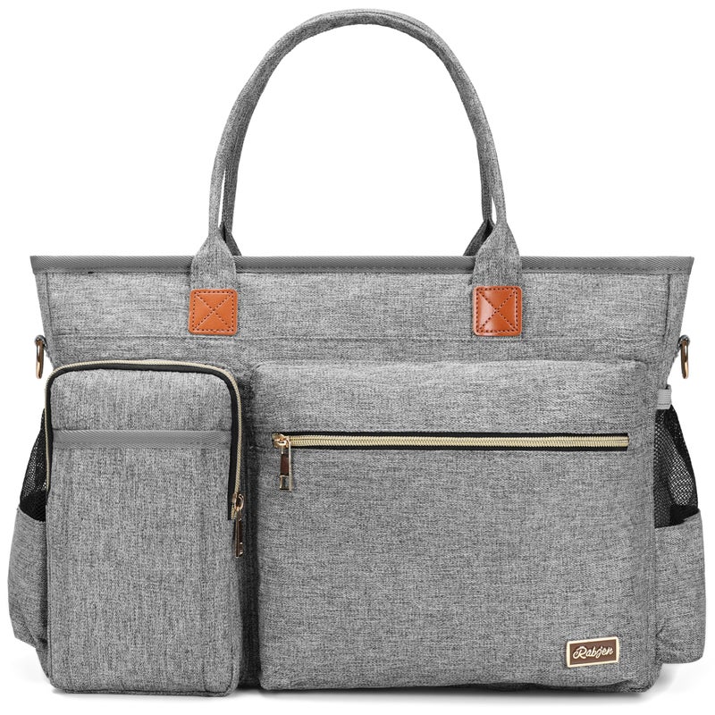 Rabjen Laptop Tote Bag, Teacher Tote Bag for Women Work 15.6 inch Laptop Work Tote Bag Nurse Tote Bag, Insulated Pocket - Image 1