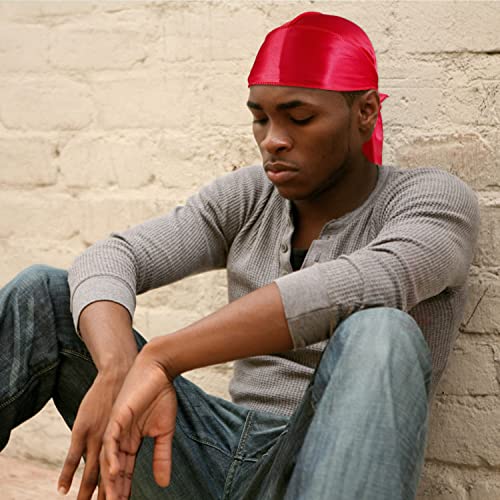 Roybens 3PCS Silky Durags Pack for Men Waves, Satin Doo Rag, Award 1 Wave Cap,G - Image 4