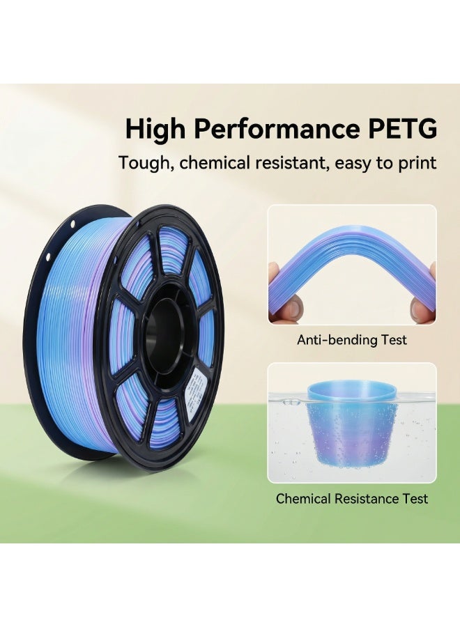 Mordely PETG 3D Printer Filament 1.75mm, Blue Purple Gradient Filament, ±0.03mm Dimensional Accuracy, Low Warping, Tangle-Free, Easy to Print, Strong Toughness, Smooth Feeding for FDM 3D Printers - Image 5