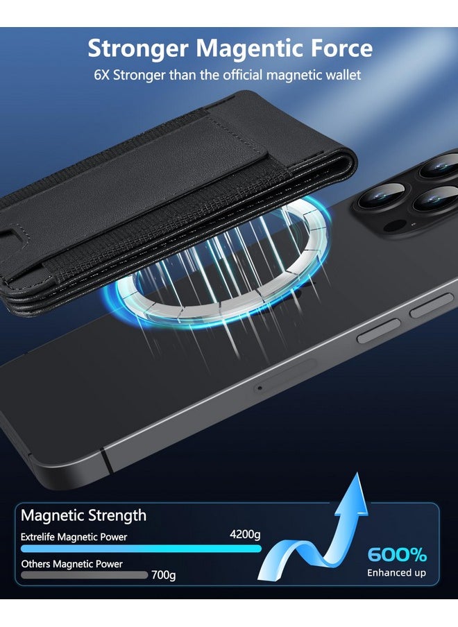 ExtreLife 2-in-1 Magsafe Wallet, Upgrade with iPhone Wallet and Adjustable Stand, Open ID Window, Magnetic Wallet for iPhone 16/15/14 Pro Max/14 Pro/14/14 Plus/13/12 Series, 9 Cards, Black-B