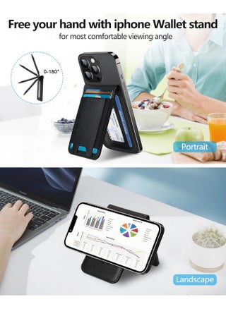 ExtreLife 2-in-1 Magsafe Wallet, Upgrade with iPhone Wallet and Adjustable Stand, Open ID Window, Magnetic Wallet for iPhone 16/15/14 Pro Max/14 Pro/14/14 Plus/13/12 Series, 9 Cards, Black-B - pzsku/Z12DEE336587819A9611EZ/45/1747912008/e40a1f90-0faa-4e3a-8d8c-f876a694e99f