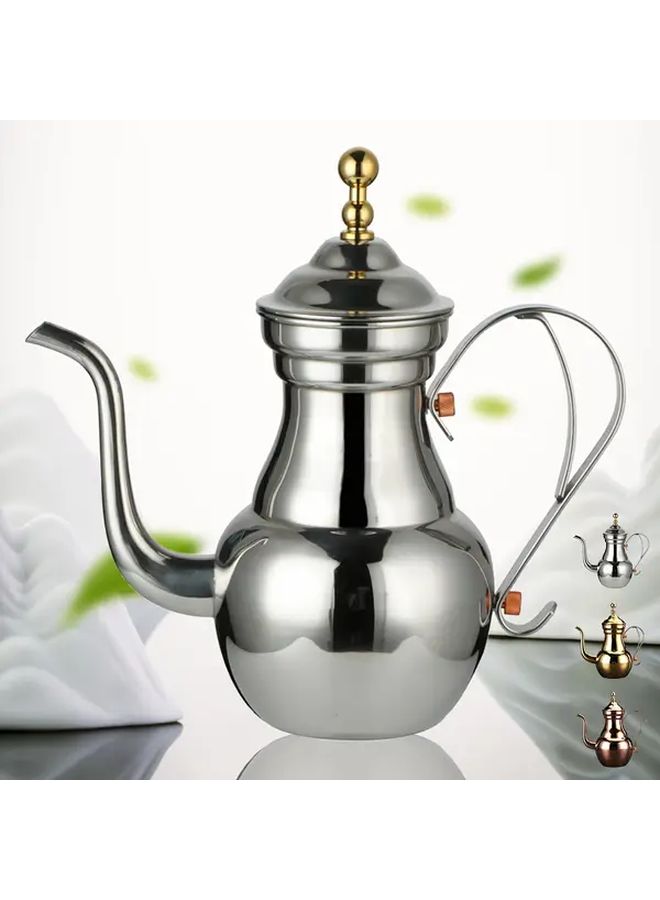 Elegant Stainless Steel Coffee Pot With Filter Golden Color Arab Style Gooseneck Kettle 50.72 Oz Durable Rust Resistant Perfect For Brewing Tea And Coffee Ideal Gift - Image 1