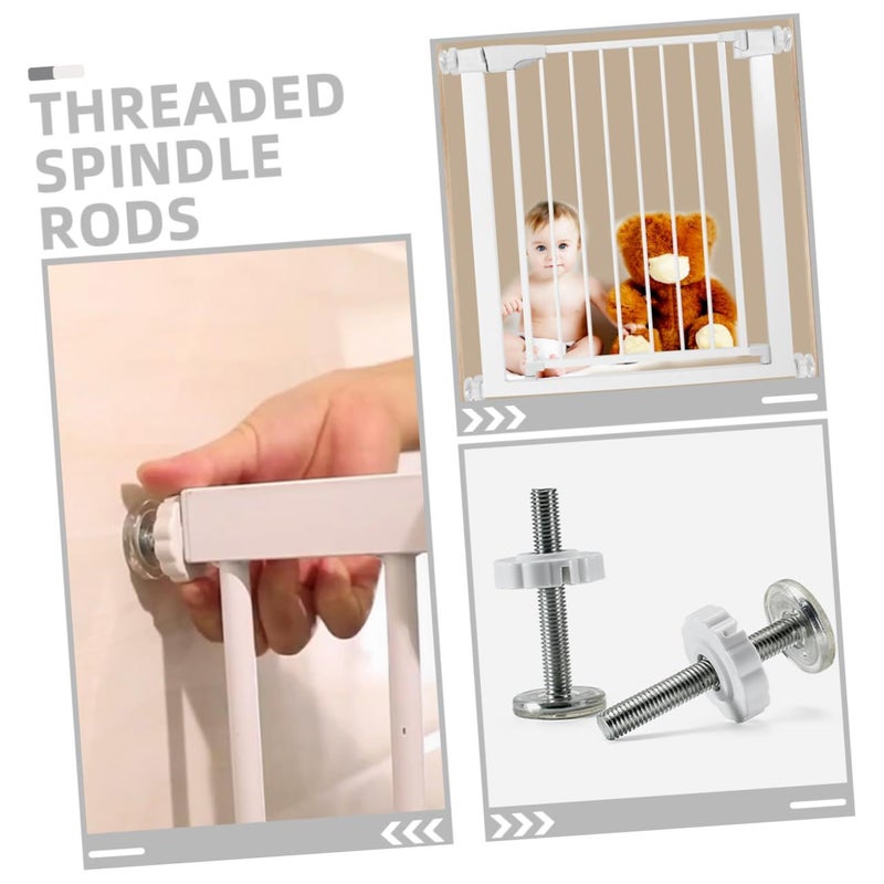 6Pcs Gate Extension Kit Threaded Spindle Rods Sturdy Plastic Metal Pet Door Parts - Image 4