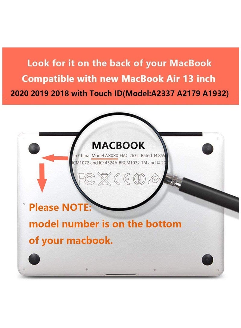 Compatible with MacBook Air 13-Inch Case 2020/2019/2018 Release A2337 M1 A2179/A1932 Retina Display Touch ID Protective Plastic Hard Shell Case Cover Aqua Blue - Image 2