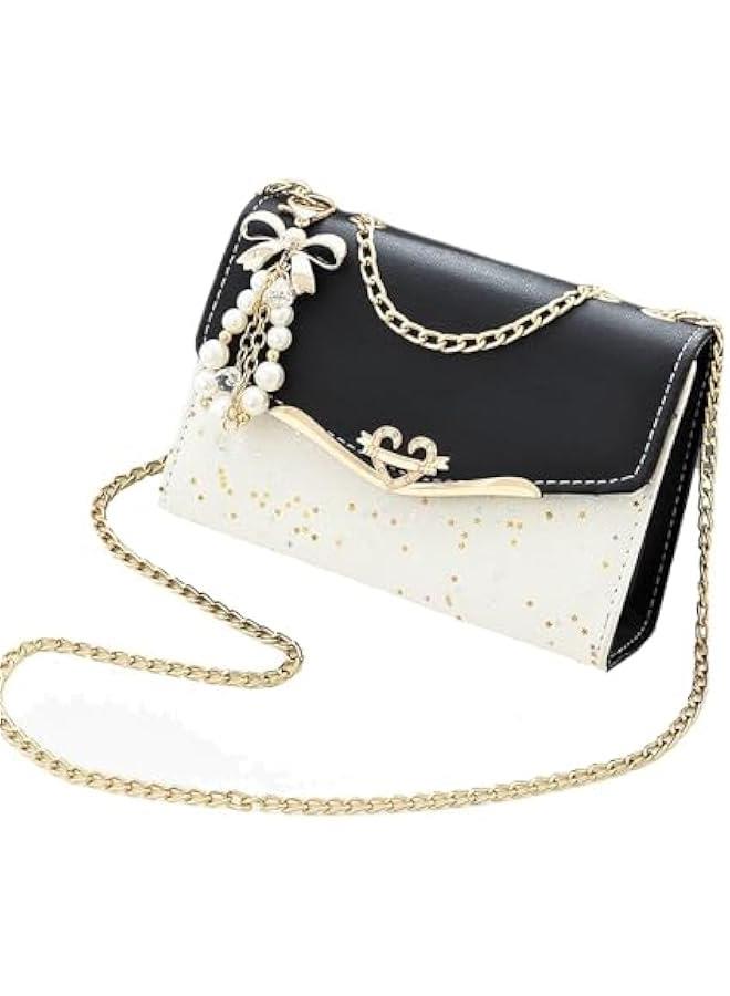 Excefore Small Crossbody Handbags, Fashion Over the Shoulder Bag, PU Leather Cross Body Phone Handbags, Suitable for Ladies & Girls (Black)  - Image 1