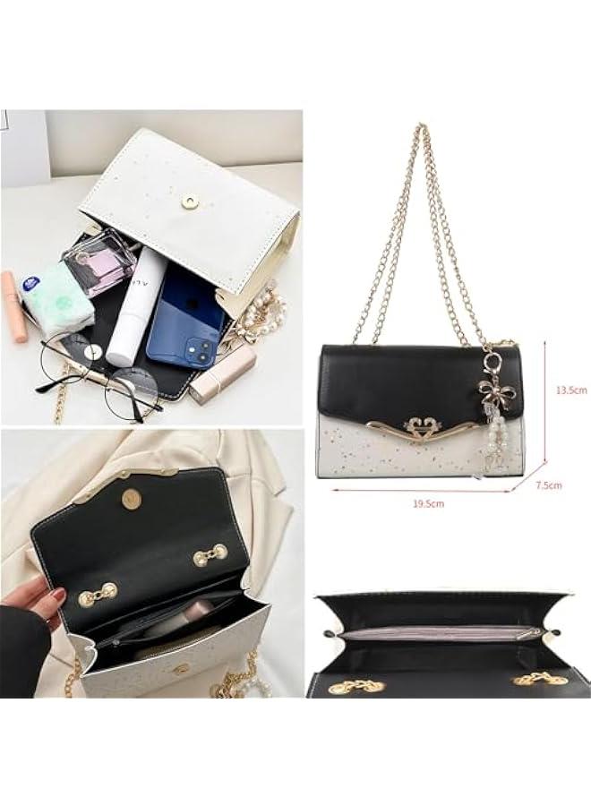 Excefore Small Crossbody Handbags, Fashion Over the Shoulder Bag, PU Leather Cross Body Phone Handbags, Suitable for Ladies & Girls (Black)  - Image 4