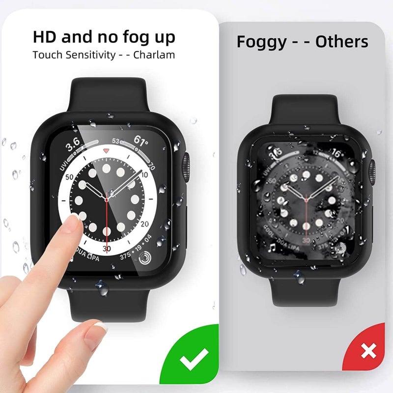 3PCS Watch Case For Apple Watch 1/2/3 Generation 42mm Series With Screen Protector Full Protection Waterproof Cushion Touch Blue + Black + Silver - Image 1
