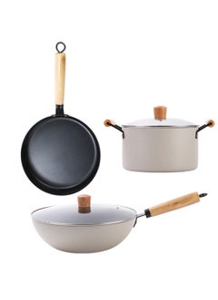 Sharpdo 3-Piece Cookware Set, Medical Stone Pots and Pans Sets, Non-Stick  Cooking Pot Set,  PFOA Free - NonStick Pot Set Wok Soup Pot 22/26/30CM  - Image 1