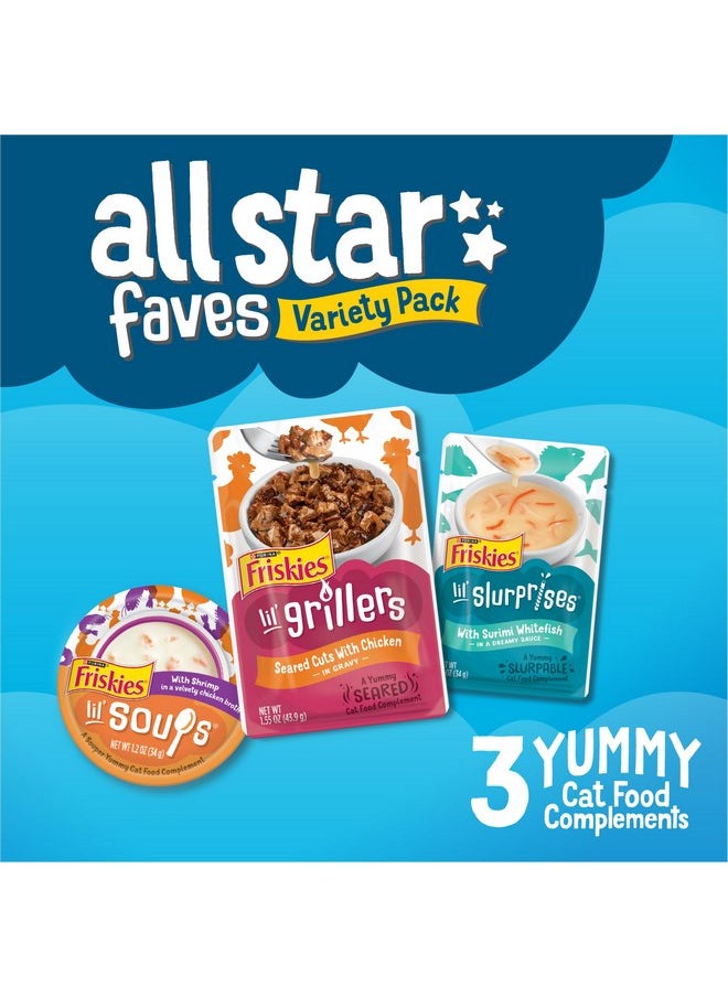 فريسكس - مجموعة متنوعة من أطعمة القطط القابلة لللعق من Purina Friskies All Star Faves - علبة مكونة من 8 قطع - Image 1