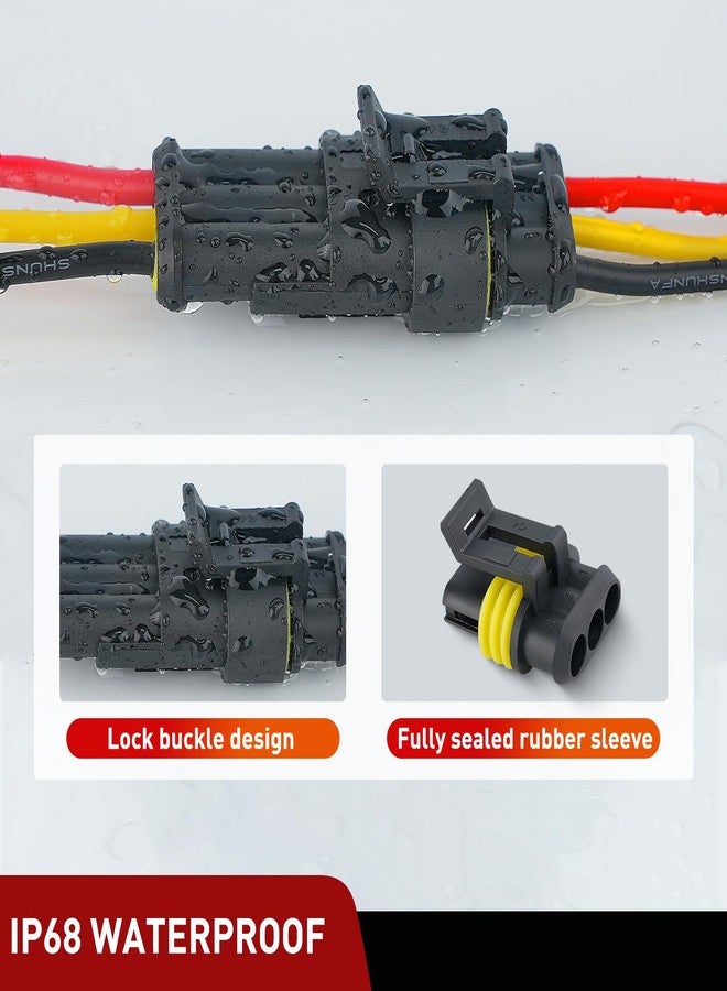 Nilight - 280 Pcs 3 Pin Electrical Connectors, Male and Female Wire Connector Waterproof 3 Way Connector for Car Truck Motorcycle Boat Set of 20 - Image 5