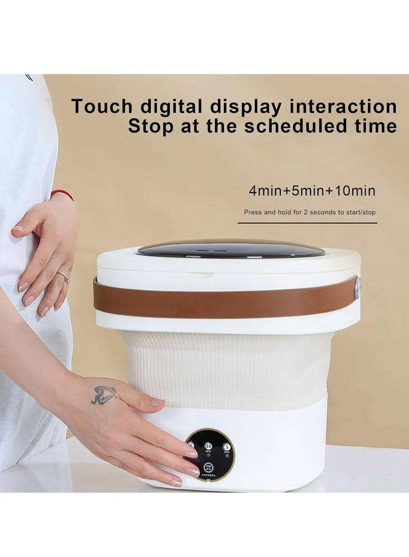 ELTRAZONE Foldable Portable Mini Washing Machine – 11L Compact Washer for Baby Clothes, Underwear, and Delicates – Lightweight, Travel-Friendly Laundry Solution for Dorm Rooms, Apartments, Camping, and Small Spaces – 40W Energy-Efficient Cleaning Power - Image 4