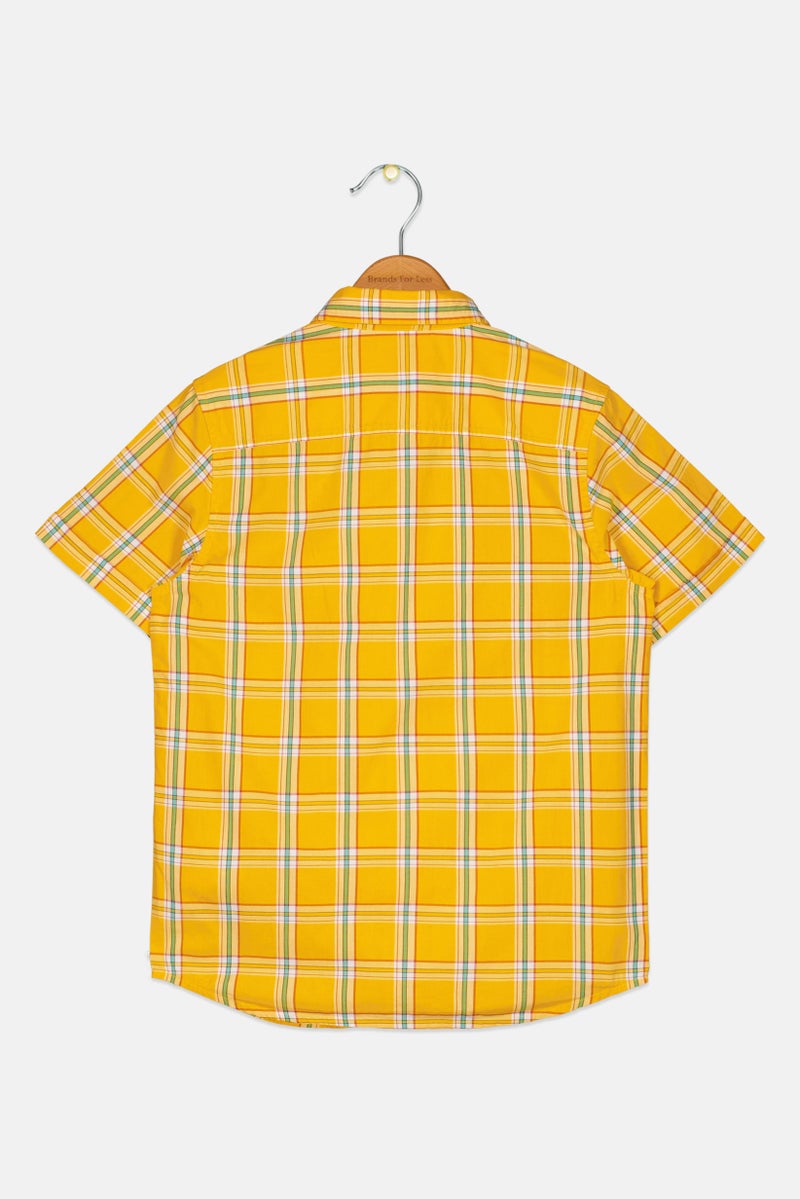 JACK & JONES Kids Boy Checkered Short Sleeve Casual Shirt, Multicolor - Image 2