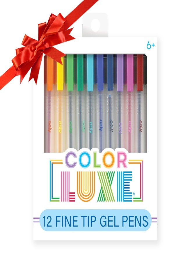 Ooly Color Luxe Gel Pen, Set of 12, Coloring, Drawing, and Notetaking Gel Pens, Great for Journaling, Scrapbooking, and any Adult Coloring Book, Colored Pens for Work, School Supplies - Image 1
