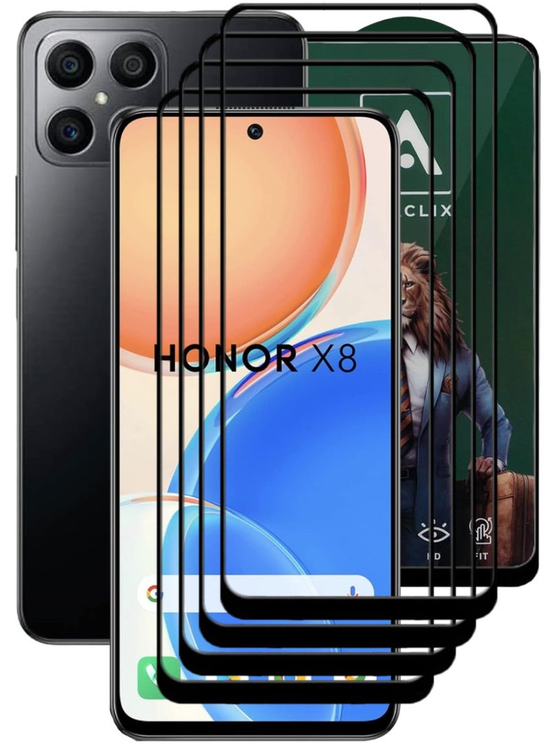 ACLIX 4 Pieces Antistatic ESD Dustproof Premium Quality High Definition Tempered Glass Screen Protector Designed For Honor X8 - Image 1