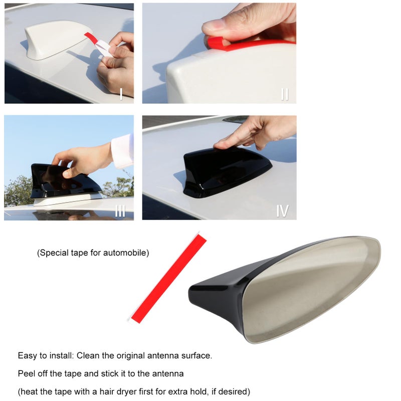 CKE Compatible with Honda Civic 2022-2026 for CR-V HR-V Accord 2023-2026 Accessories Car Shark Fin Antenna Topper Roof Aerial Cover Trim -Glossy Black - Image 3