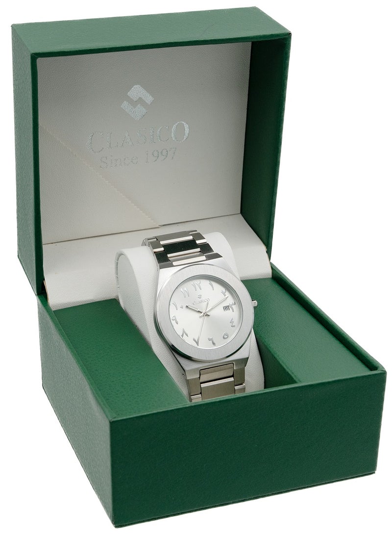 Clasico ⏱️ Men’s Stainless Steel Analog Watch – Quartz Movement | Tough Built | Premium Silver Finish - Image 5