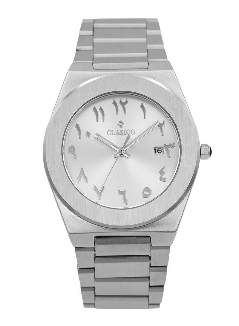 Clasico ⏱️ Men’s Stainless Steel Analog Watch – Quartz Movement | Tough Built | Premium Silver Finish - Image 1