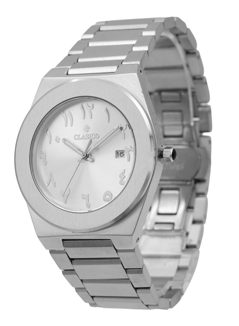 Clasico ⏱️ Men’s Stainless Steel Analog Watch – Quartz Movement | Tough Built | Premium Silver Finish - Image 2