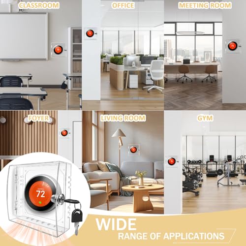 PILISPARK 2 Pack Thermostat Lock Box with Key Thermostat Cover Universal Thermostat Lock Box Clear Small Thermostat Guard for Wall Thermostats for All Type Nest Thermostat 4.72''*4.72''*1.97'' or Smaller - Image 5