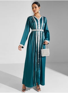 hayas closet Embellished Lace Detail Abaya  - Image 1