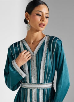 hayas closet Embellished Lace Detail Abaya  - Image 4