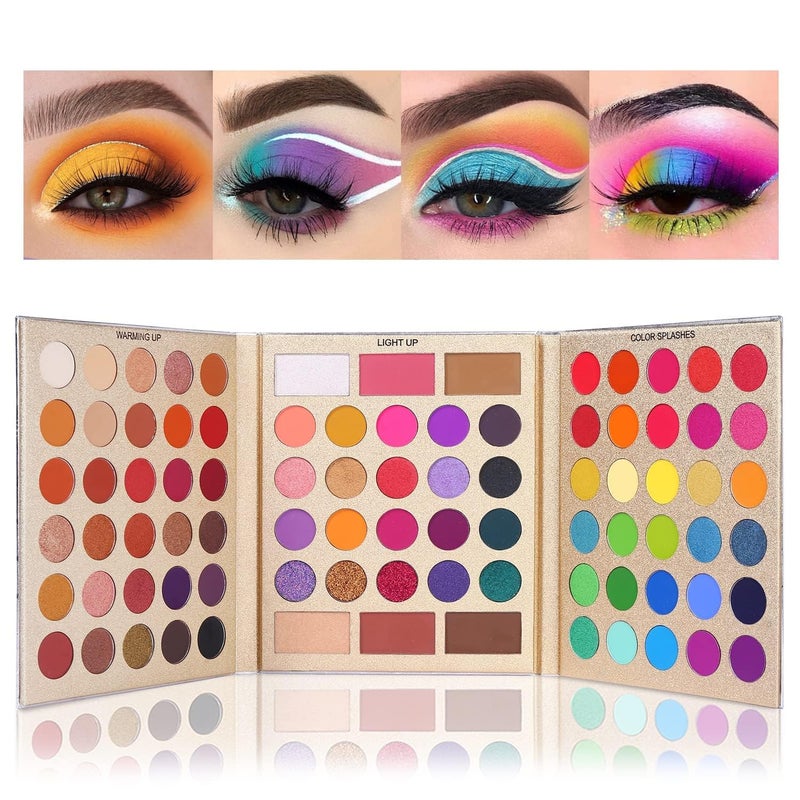 UCANBE Pretty All Set Eyeshadow Palette Holiday Set Pro 86 Colors Makeup Kit Matte Shimmer Eye Shadow Highlighters Contour Blush Powder All In One Valentines Gift Makeup Pallet