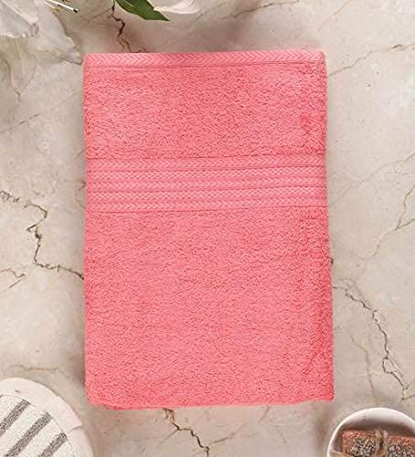 TIQH® Organic Cotton 600 GSM Highly Absorbent & Quick Dry Soft Large Bath Towel - Pack of 1 (36x72, Pink) - Image 1