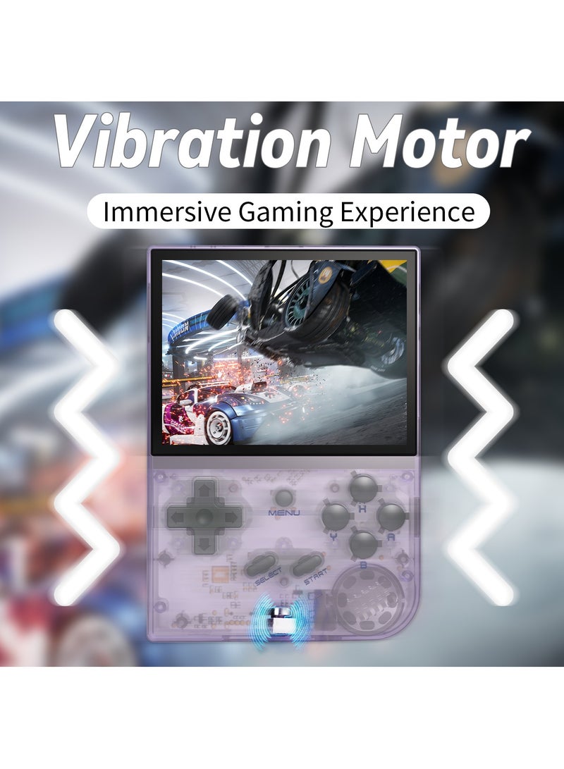 RG35XX 2024 New Version Retro Handheld Game Console, Upgraded Chip, Linux System 3.5-Inch IPS Screen Built-in 64G TF Card and 5000+ Classic Games, Support HDMI TV Output (Purple 64G) - Image 4