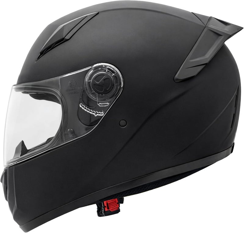Zorax خوذة دراجة نارية كاملة الوجه ZORAX ZOR-817 باللون الأسود غير اللامع ECE 2206 - Image 1