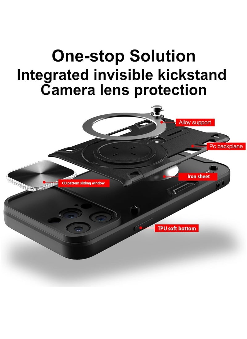 Generic - Magnetic case for iPhone 16 Pro with sliding camera. Armored shockproof cover - Image 1