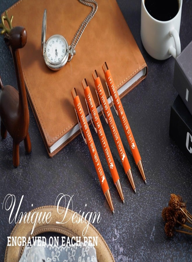 InnoBeta Orange Cat Gifts for Women, Orange Cat Lover Ballpoint Pen Set of 4 for Holidays, Christmas - Image 2
