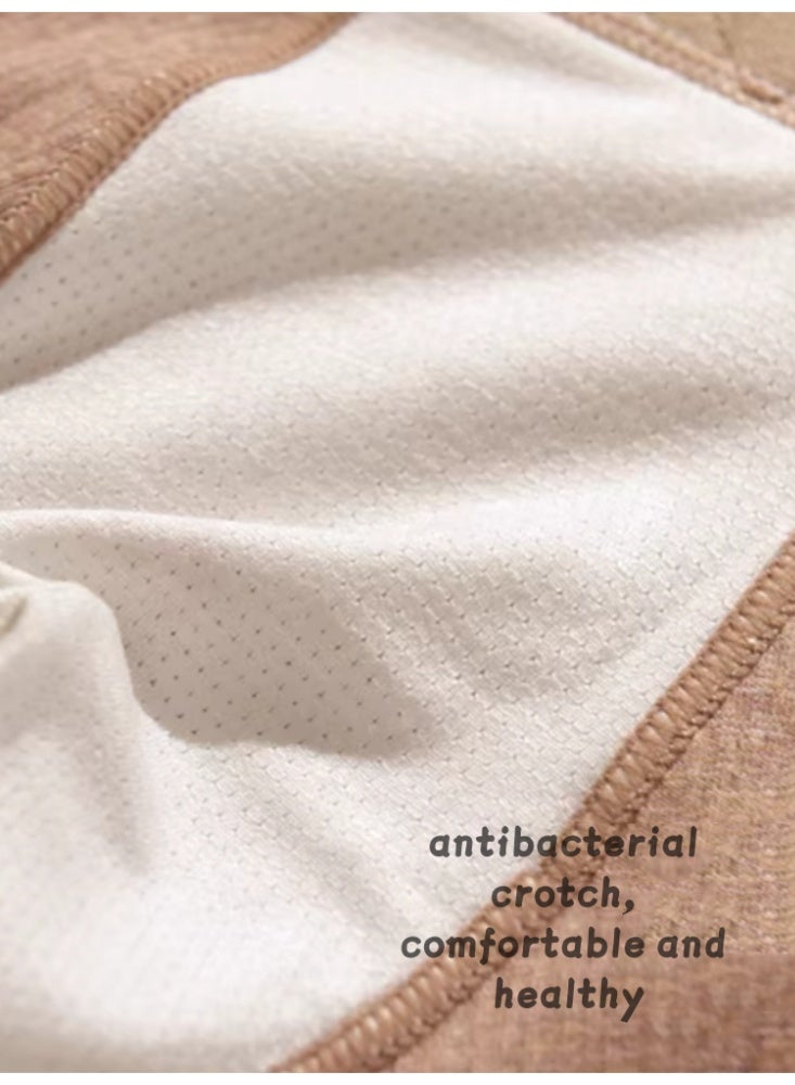 ملابس داخلية جديدة للرجال الرجال القطن النقي 10A الصف المضاد للبكتيريا Crotch الرجال الملاكمة السراويل الملاكمة السراويل القصيرة ، [3 حزمة] رمادي فاتح + بني داكن + أبيض - Image 4