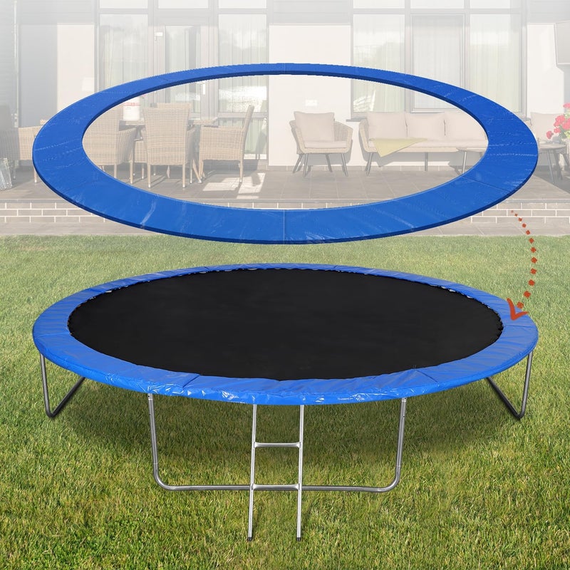 Diegimr Trampoline Replacement Safety Pad, 14ft Trampoline Spring Protective Cover Round EPE Pearl Cotton Trampoline Mat Waterproof Accessories No Holes for Pole - Image 3