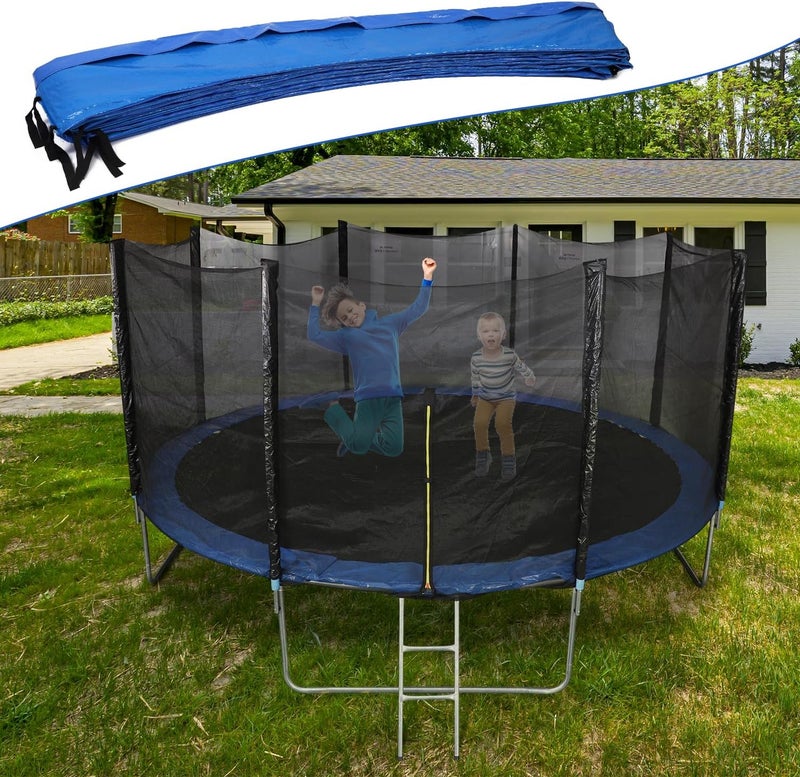 Diegimr Trampoline Replacement Safety Pad, 14ft Trampoline Spring Protective Cover Round EPE Pearl Cotton Trampoline Mat Waterproof Accessories No Holes for Pole - Image 5