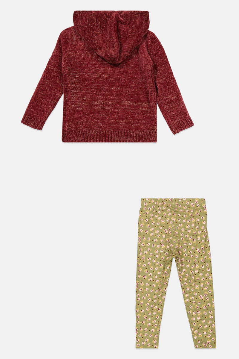 BCBG Girls Toddlers Girl 2 Pcs Brand Logo Sweater And Pant Set, Multicolor  - Image 2
