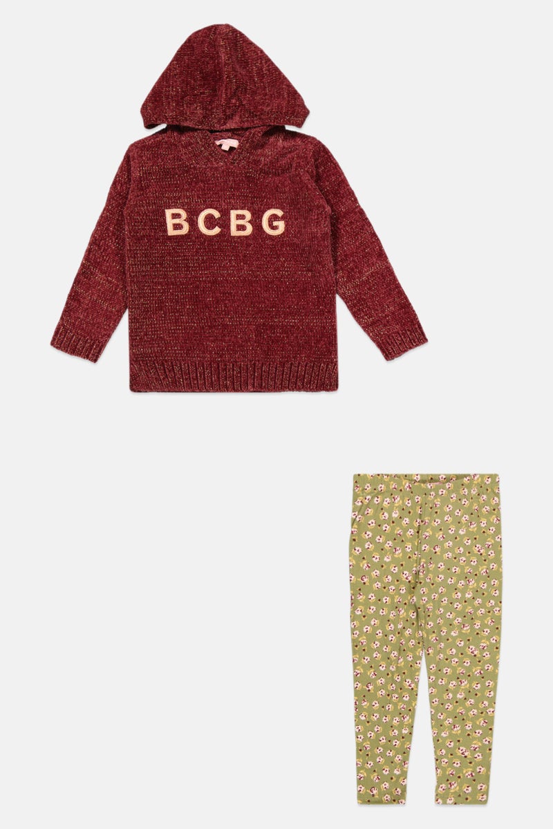 BCBG Girls Toddlers Girl 2 Pcs Brand Logo Sweater And Pant Set, Multicolor  - Image 1