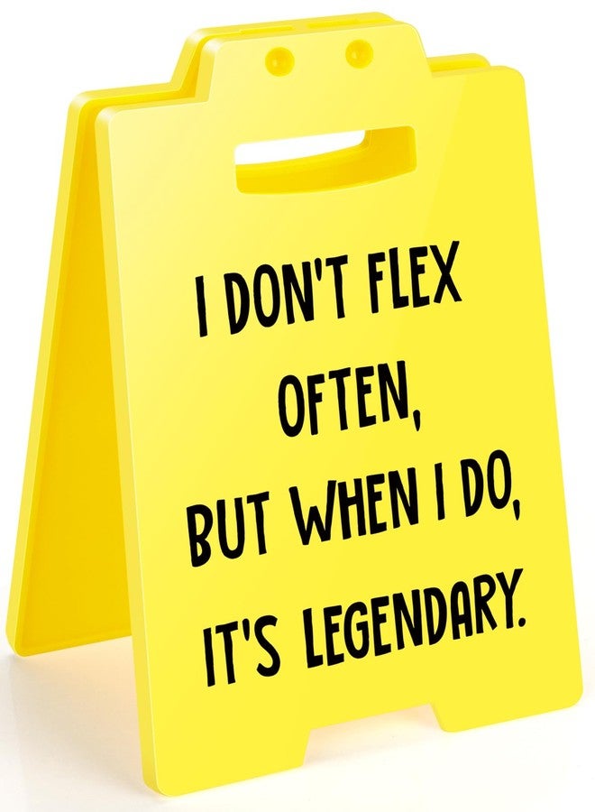 MBL Funny Office Desk Sign - I Don’t Flex Often but When I Do It’s Legendary, Small Fun Gag Cubicle Decor Gifts for Team Coworker Teammate Employee Hr Boss - Image 1