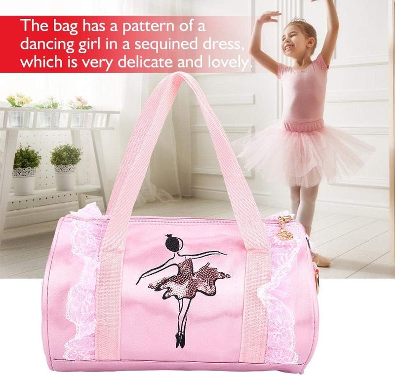 كلاراكو حقيبة رقص كلاركو، حقيبة كتف لراقصة الباليه للفتيات، حقيبة يد فستان مع دانتيل للراقصات والفتيات والأطفال (شاش قصير) - Image 2