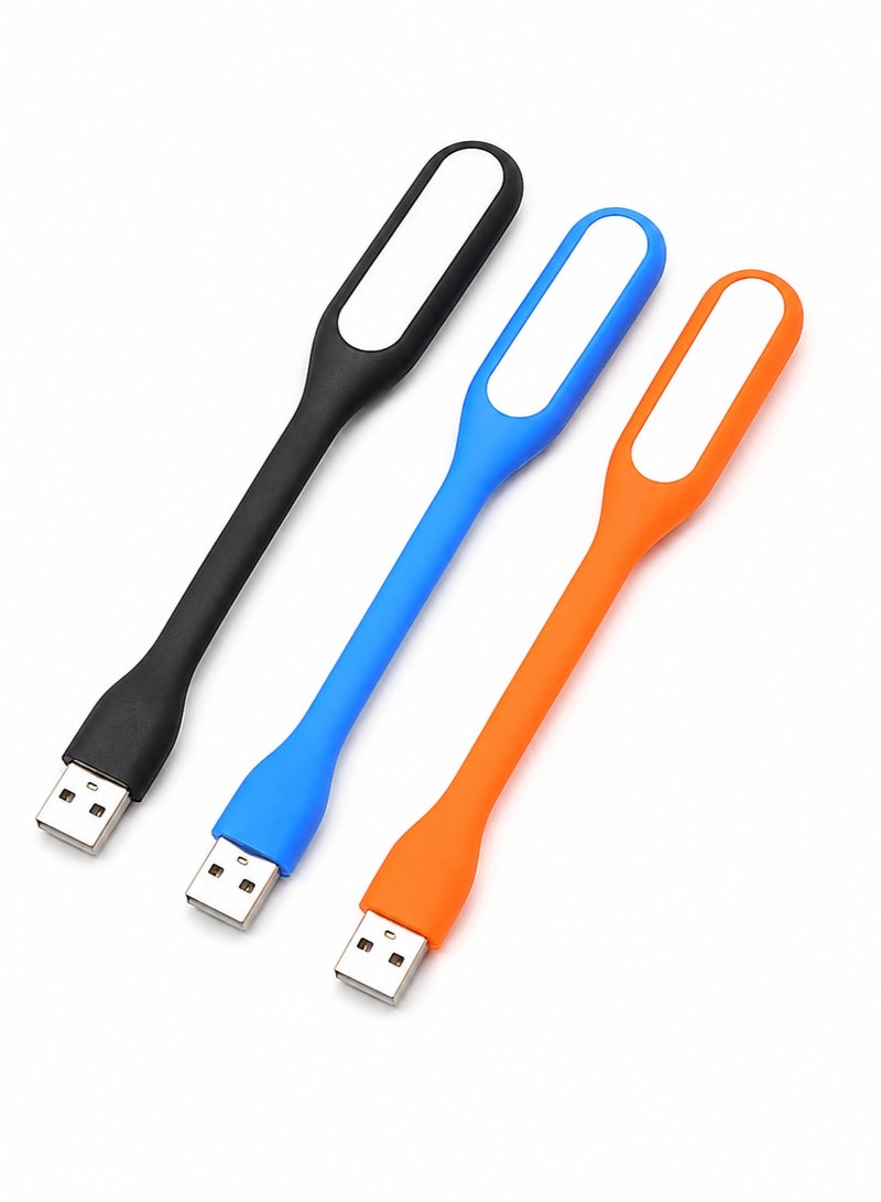 Flexible LED reading lamp with USB port for eye protection, suitable for laptops, keyboards, and power banks (3 pieces) - Image 2
