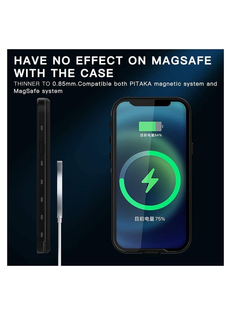 Case for iPhone 12 Pro with Mag-Safe Charging,Waterproof with Built-in Screen Protector Military Grade Drop Tested Rugged Shockproof Kickstand for Apple iPhone 12 Pro (Black) - Image 3