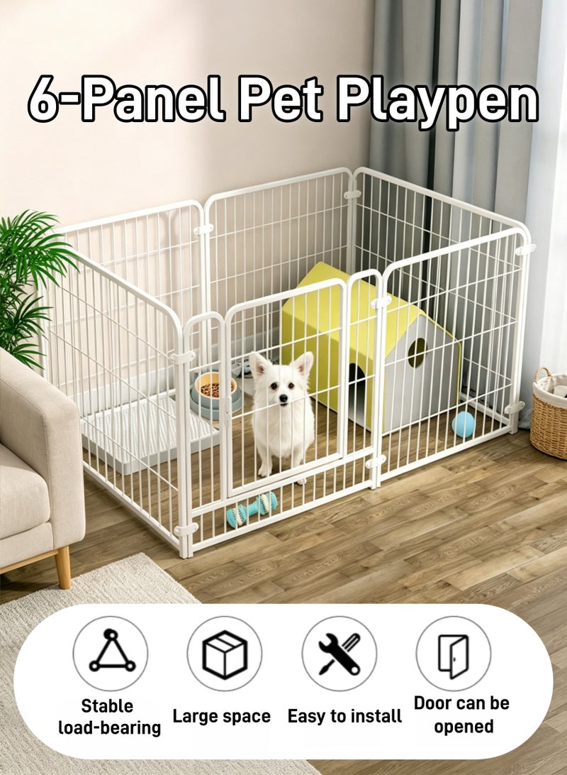 Aimayapet Dog Playpen Indoor Pet Playpen 47-Inch Tall Freestanding Pet Fence for Cats and Dogs,6 Panels Pet Exercise Dog Fence Iron Dog Cage Yard Indoor Dog Pen for Medium/Small Dogs,Heavy Duty Metal Puppy Playpen with Door Portable Pet Fence - Image 1