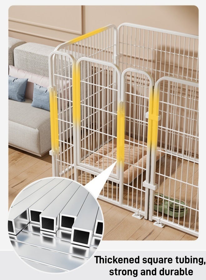 Aimayapet Dog Playpen Indoor Pet Playpen 47-Inch Tall Freestanding Pet Fence for Cats and Dogs,6 Panels Pet Exercise Dog Fence Iron Dog Cage Yard Indoor Dog Pen for Medium/Small Dogs,Heavy Duty Metal Puppy Playpen with Door Portable Pet Fence - Image 5